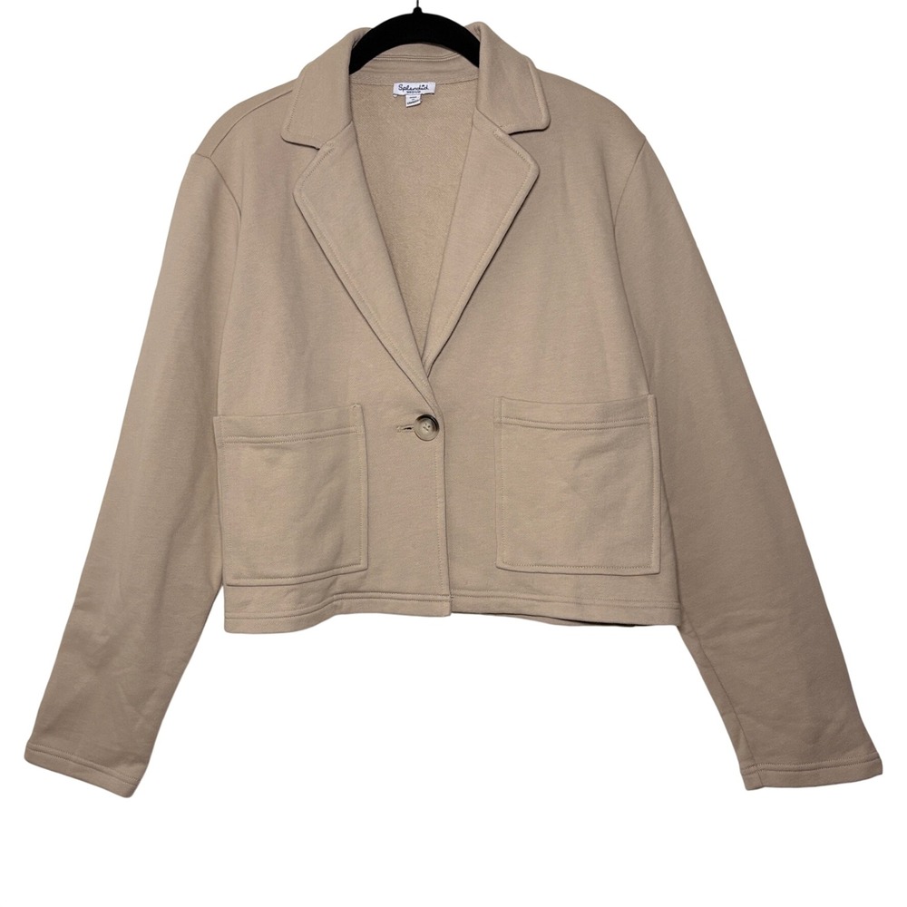 Splendid | NWOT Diana Single Breasted Blazer Oxford Tan | Cotton Terry | Medium